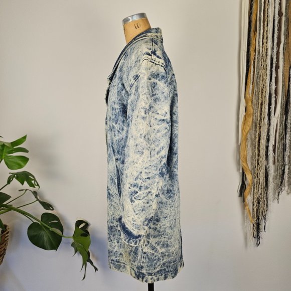 80's Trench Acid Wash Jean Jacket - Picture 8 of 9